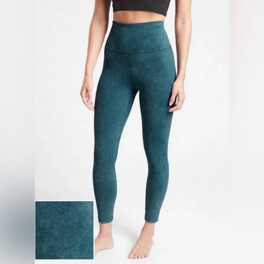 Athleta Elation Garment Dye 7/8 Leggings Oceanic Teal size small petite